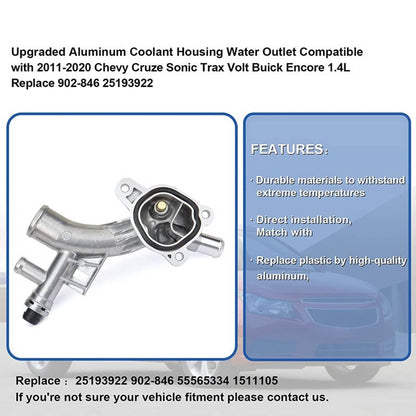 Solidspare Aluminum New Water Outlet Thermostat Housing for Chevrolet Cruze Sonic Trax 1.4L