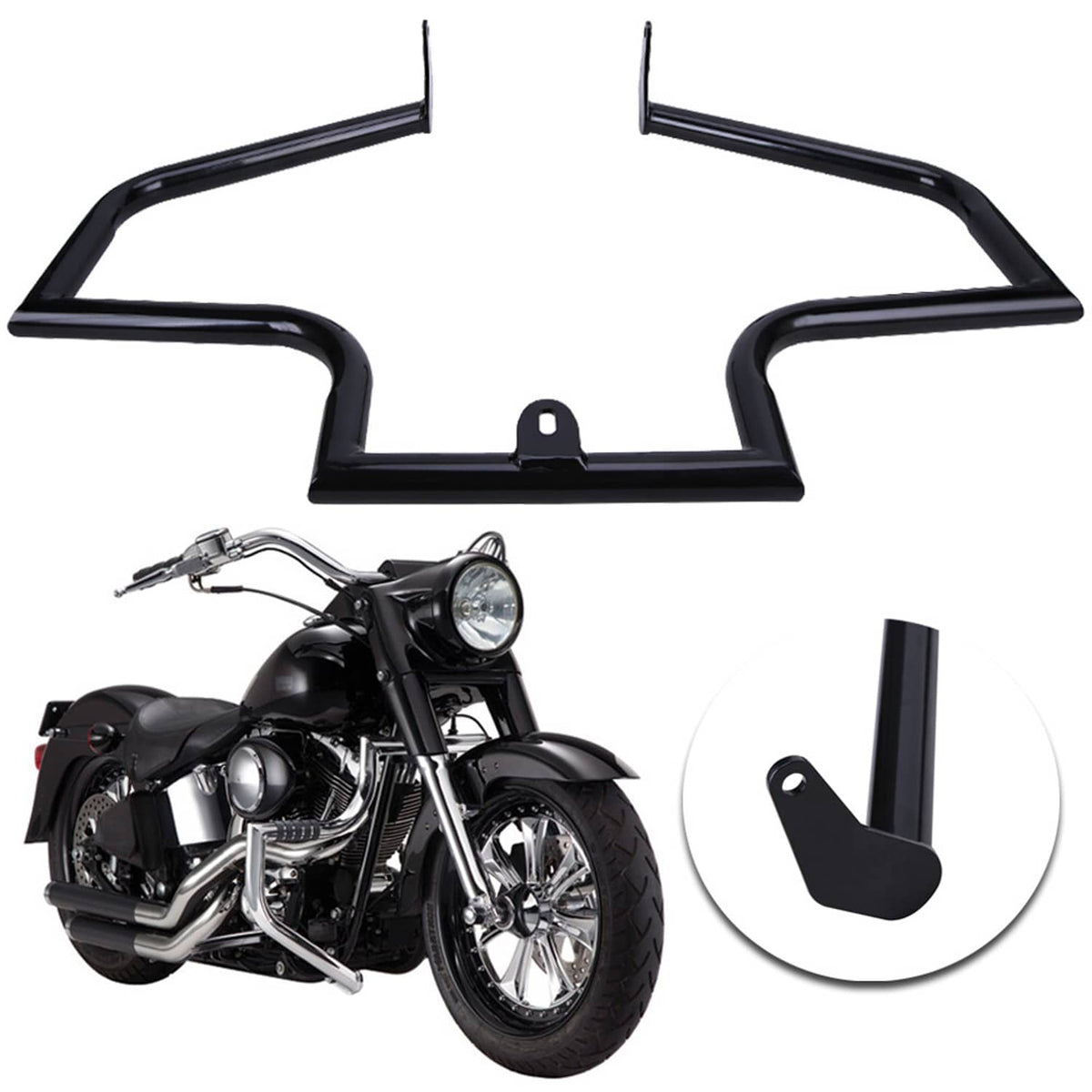 Solidspare 1.25" Crash Bar Engine Guard Highway Bar For 2000-17 Harley Fatboy FLSTF FLSTFI