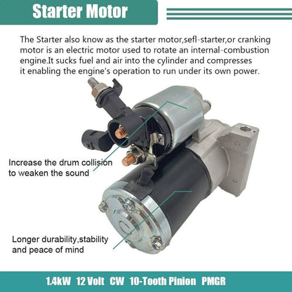 Solidspare Motor Starter For 2014-2016 Chevy Silverado GMC 1500 V6 V8 4.3 5.3L 6.2L 10910N