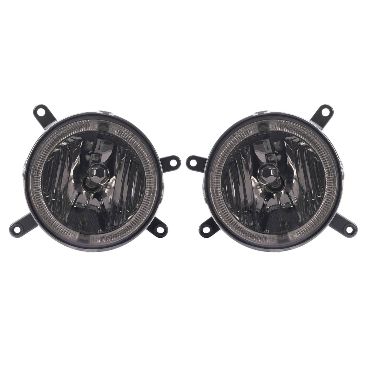 Solid Spare Fog Lights LED Halo Running Light Smoke Lens For Ford Mustang GT 2005-2009 RH&LH