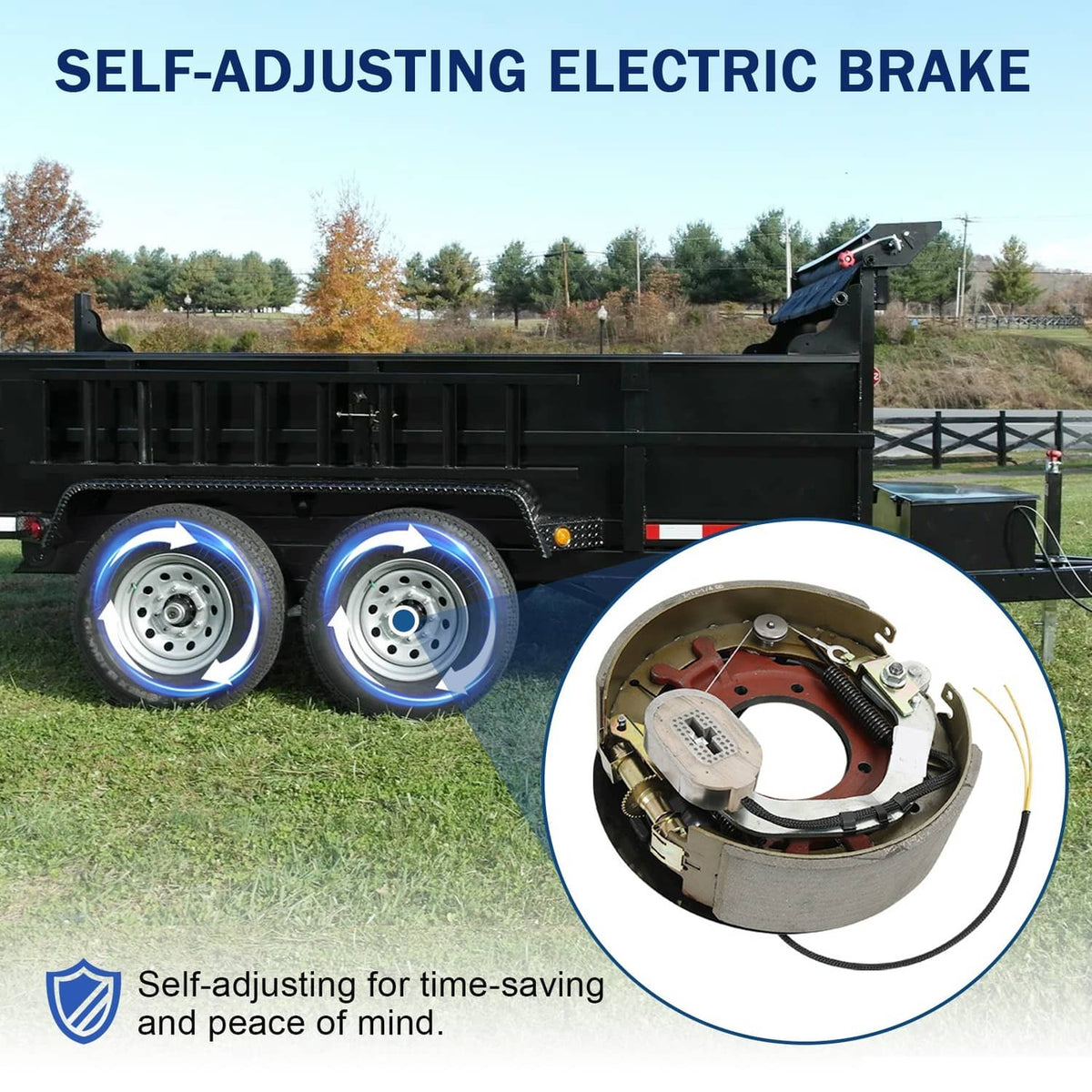 Solidspare Electric Trailer Brake Assembly Pair For 10K lbs Axle w/Shields 12-1/4"x3-3/8"
