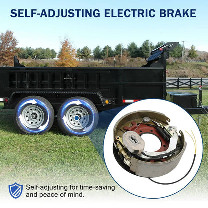 Solidspare Electric Trailer Brake Assembly Pair For 10K lbs Axle w/Shields 12-1/4"x3-3/8"