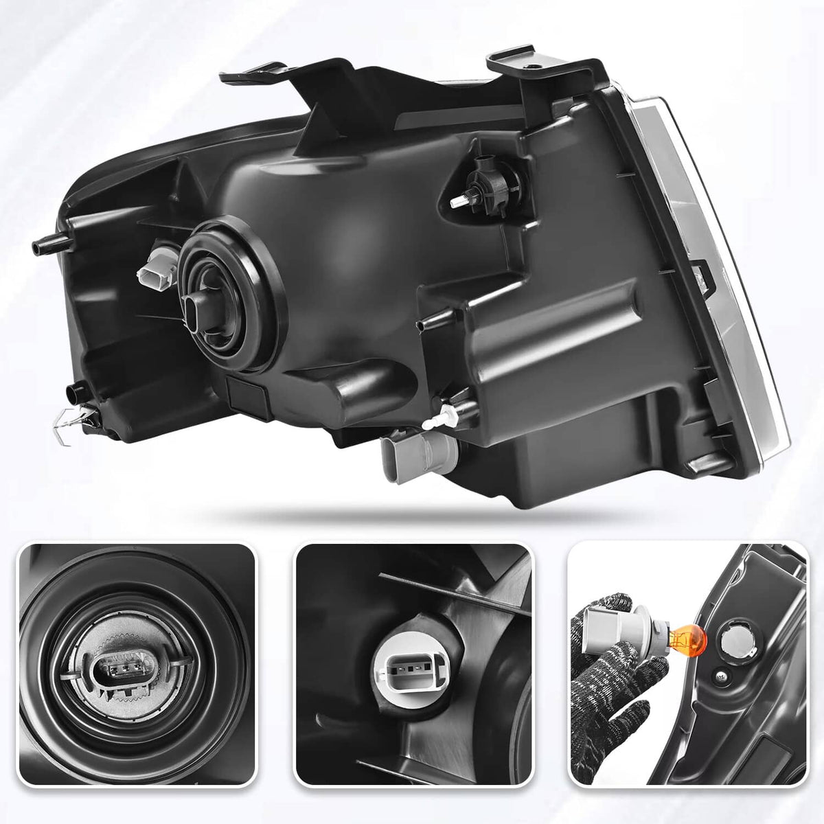Solid Spare Left For Ford Expedition 2007-2014 Headlight W/bulbs Amber Reflector 7L1Z13008DB