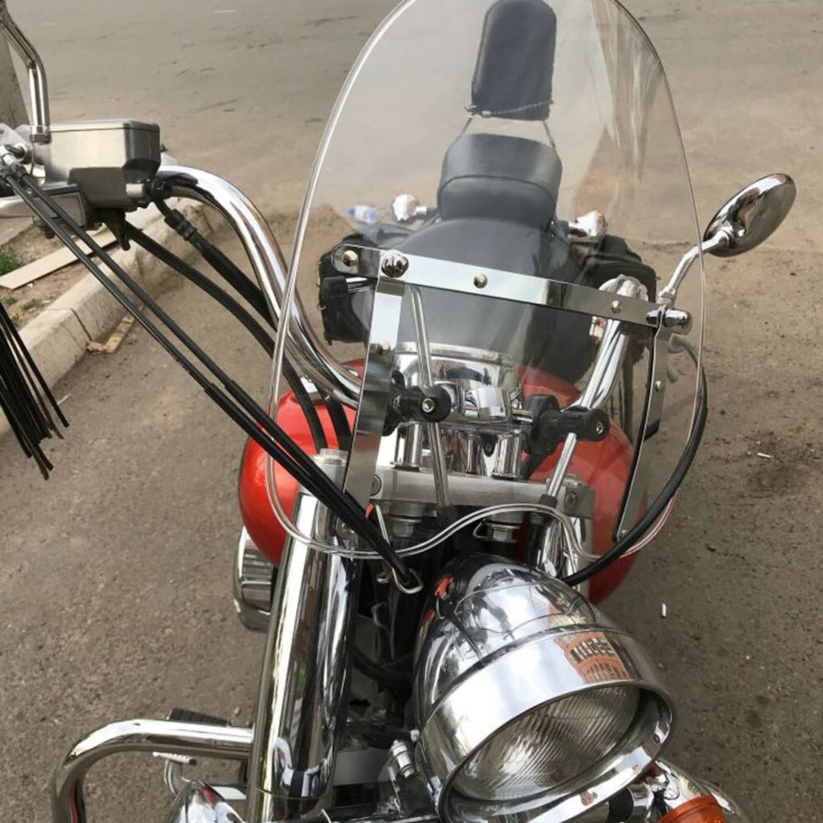 Solidspare Detachable Windshield Windscreen For Harley Dyna Softail Sportster XL 883 1200