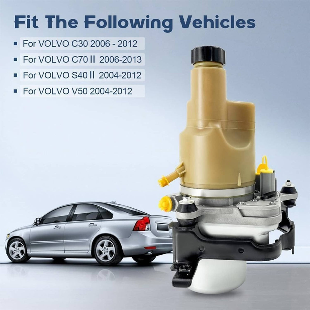 Solidspare New Power Steering Pump for Volvo 2005-2013 C30 S40 V50 C70 36050678 36001485