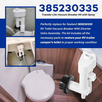 Solidspare Replace for Dometic 385230335 Toilet Vacuum Breaker Kit With Diverter Valve