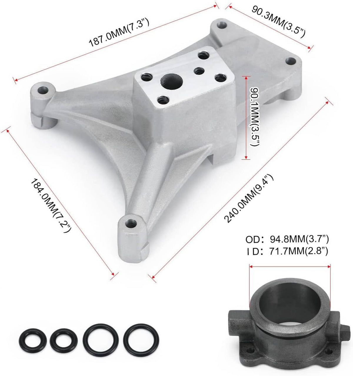 Solidspare Non EBPV Turbo Pedestal & Exhaust Housing for 94-97 Ford 7.3L Powerstroke Diesel