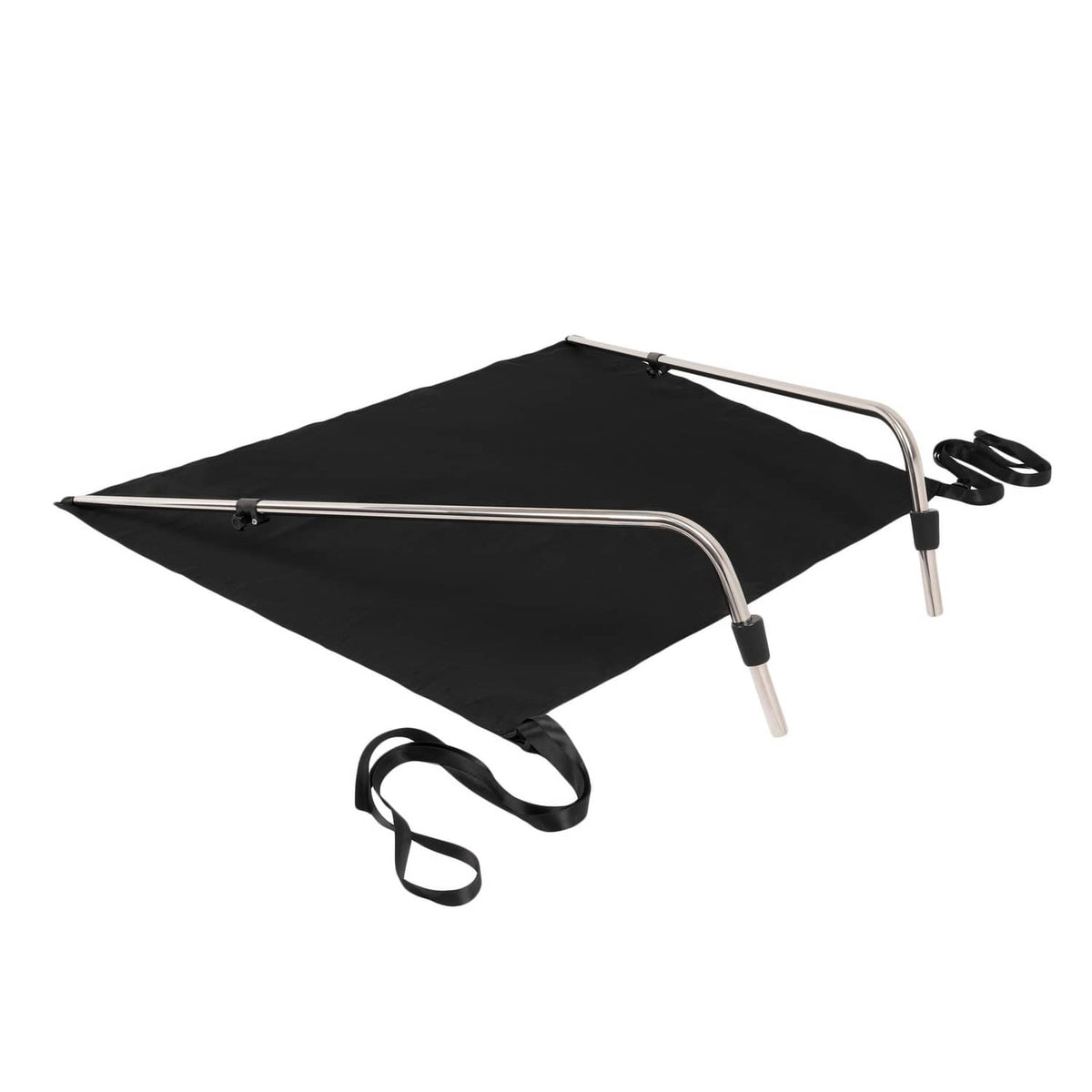 Solidspare Black Boat Sun Shade 304 Stainless Steel+Fabric Canopy For Universal Boat