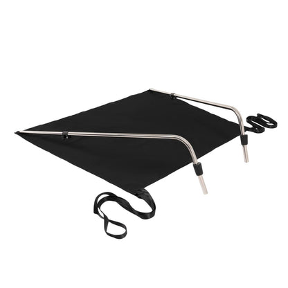 Solidspare Black Boat Sun Shade 304 Stainless Steel+Fabric Canopy For Universal Boat