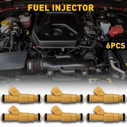 Solidspare 6Pcs New Fuel Injectors 0280155710 For 87-98 JEEP Cherokee 4.0L EV1 4 Hole