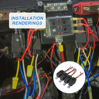 Solidspare Waterproof 5 Pin 12V 40 Amp Relay & Socket W/ 5" 12 Gauge Wire Pigtail Harness