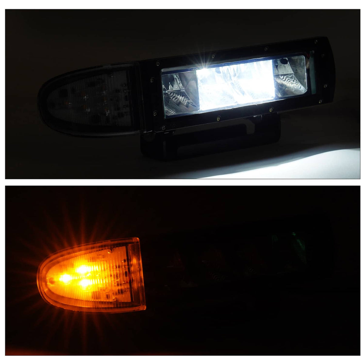 Solidspare 2PCS Headlight Heated LED Plow Lights Universal Replace For 1312100
