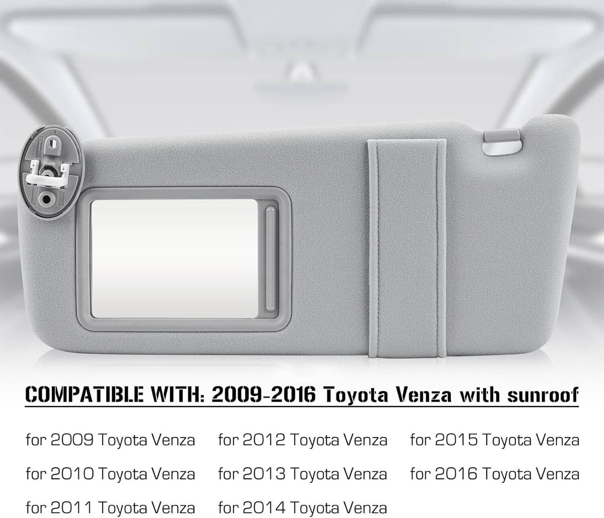 Solidspare Left Driver Side Sun Visor W/Sunroof For 2009-2016 Toyota Venza 74320-0T022-B1