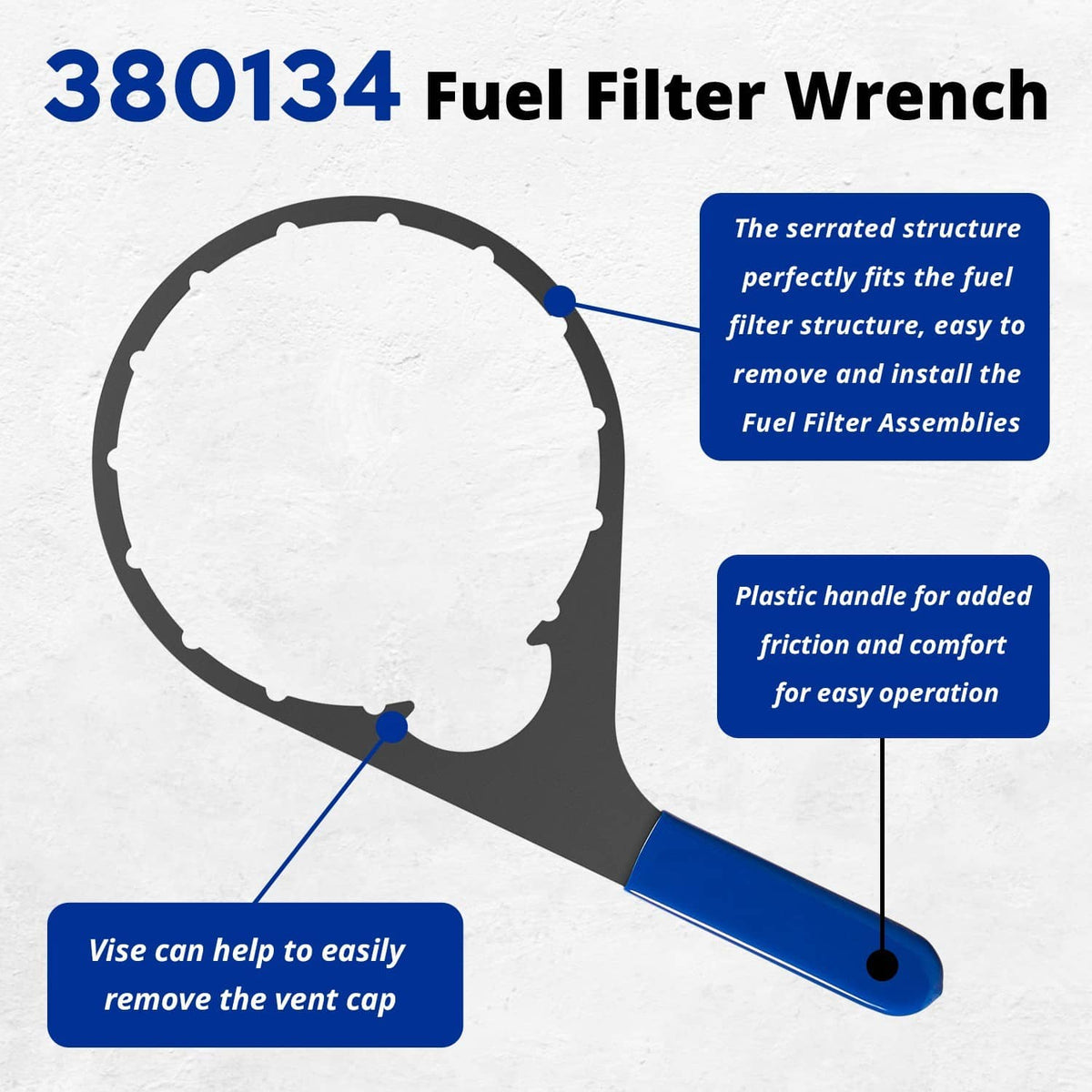 Solidspare 380134 382 Colar/Vent Cap Fuel Filter Wrench For Detroit Diesel Cummins Engines