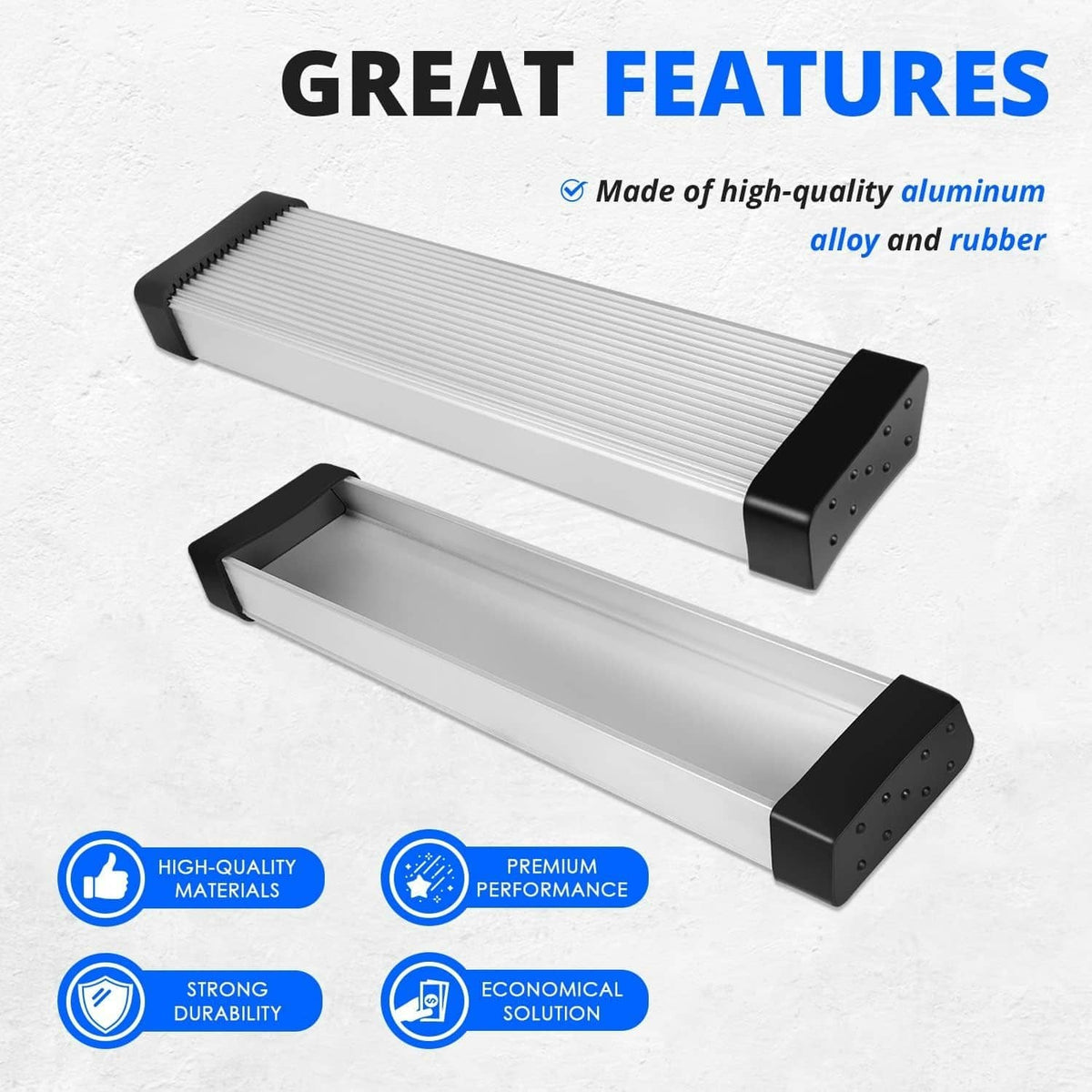 Solidspare Aluminum Boat Trailer Square Fender Mount and Step Pad Bolt On Brackets