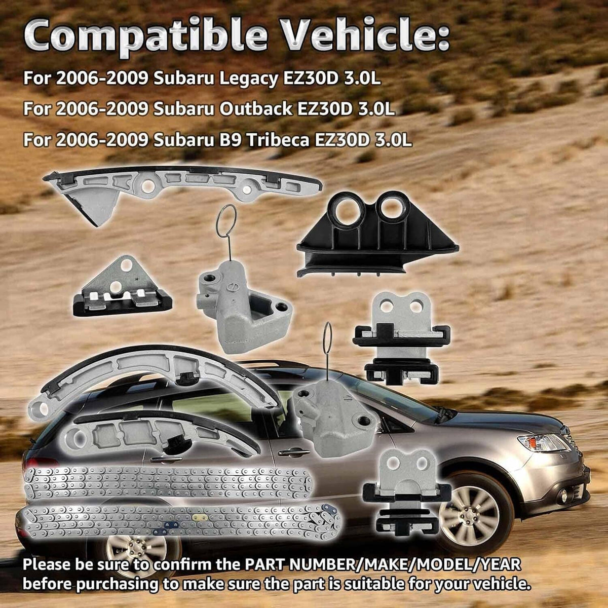 Solidspare Timing Chain Kit For 2006-2009 Subaru Legacy Outback B9 Tribeca EZ30D 3.0L