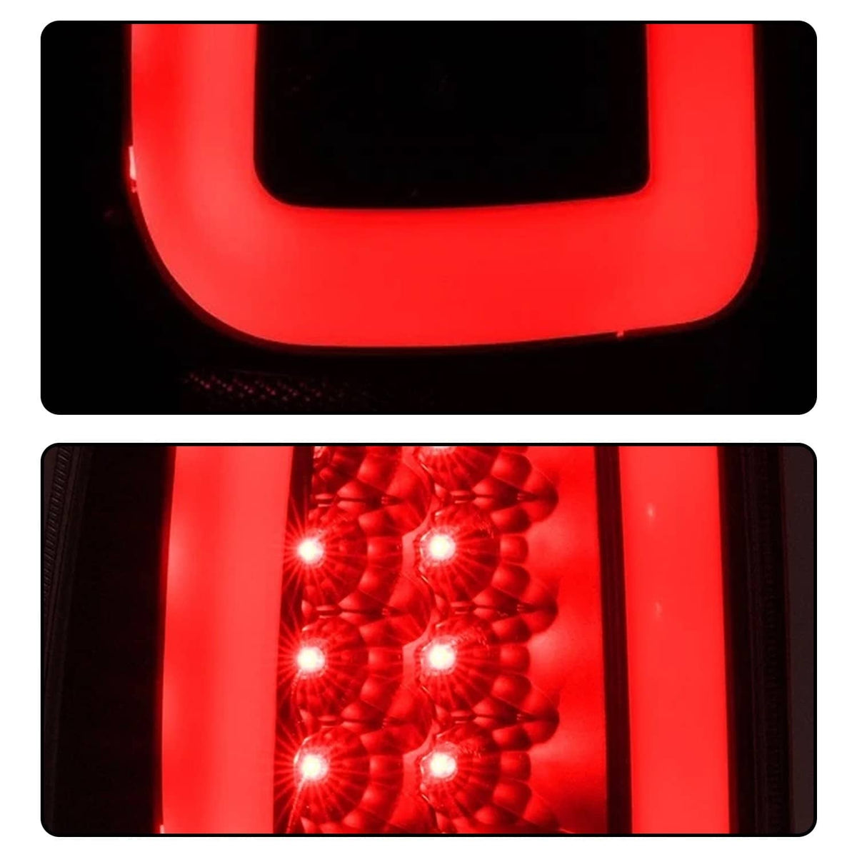 Solid Spare Black For 1997-2003 Ford F150 99-07 F250 F350 SD LED Tube Tail Lights Brake Lamp