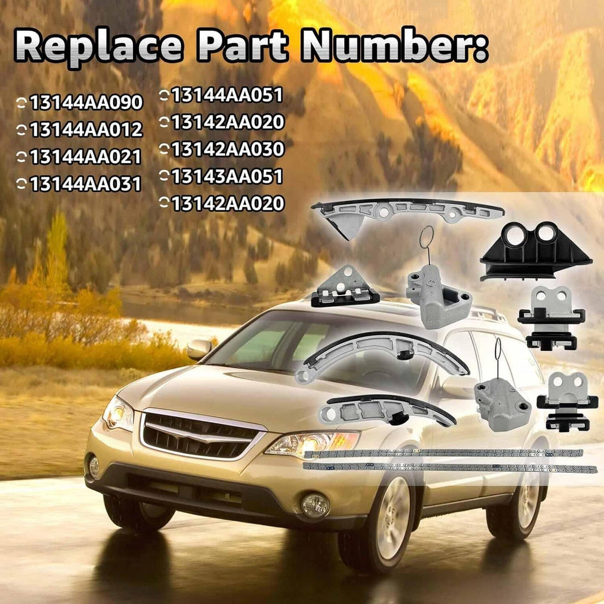 Solidspare Timing Chain Kit For 2006-2009 Subaru Legacy Outback B9 Tribeca Ez30d 3.0l New