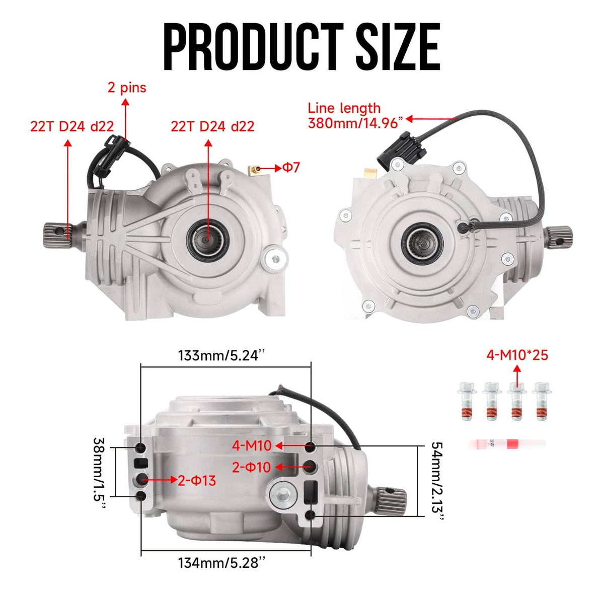 Solidspare Front Differential 1333750 For Polaris Ranger, RZR, ACE 500 570 800 900 1000