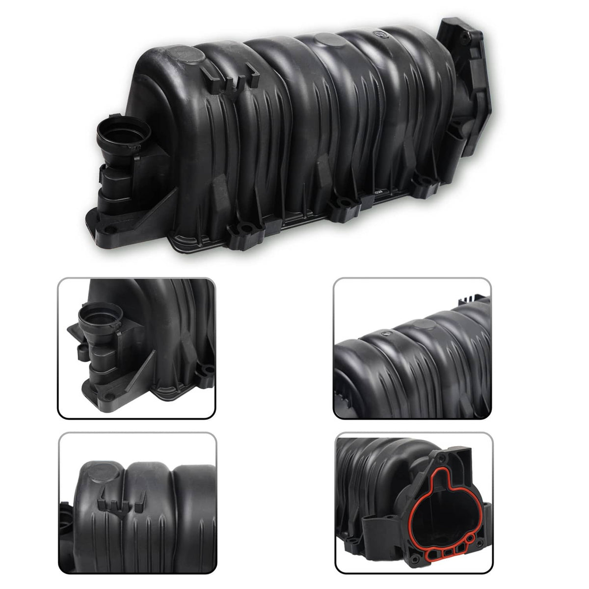Solidspare Black Upper Intake Manifold + Gasket for 1995-2005 Chevy Buick Olds 3800 3.8L V6