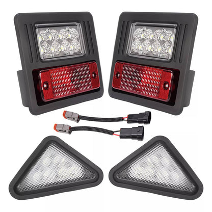 Solidspare 4x LED Headlight Tail Exterior Light Kit For Bobcat Skid Steer Loader