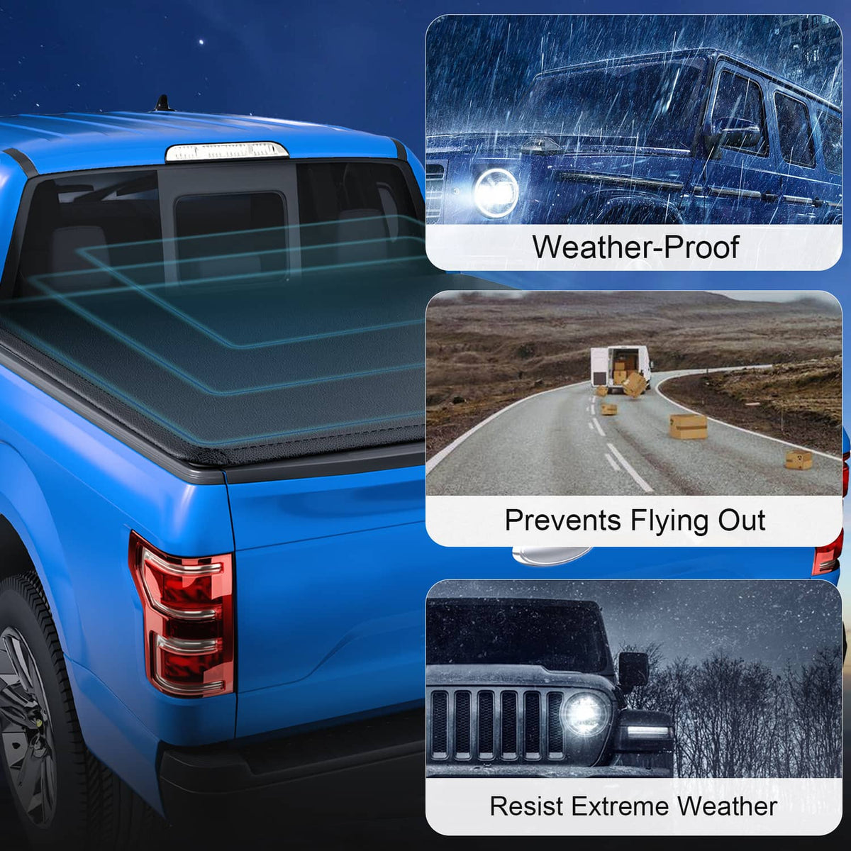 Solidspare 5 FT FLEETSIDE SHORT BED SOFT ROLL-UP TONNEAU COVER FITS 2005-2015 TOYOTA TACOMA