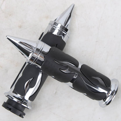 Solidspare 1" Chrome Handle Bar Hand Grips for Harley Touring Road King Street Glide 883 XL