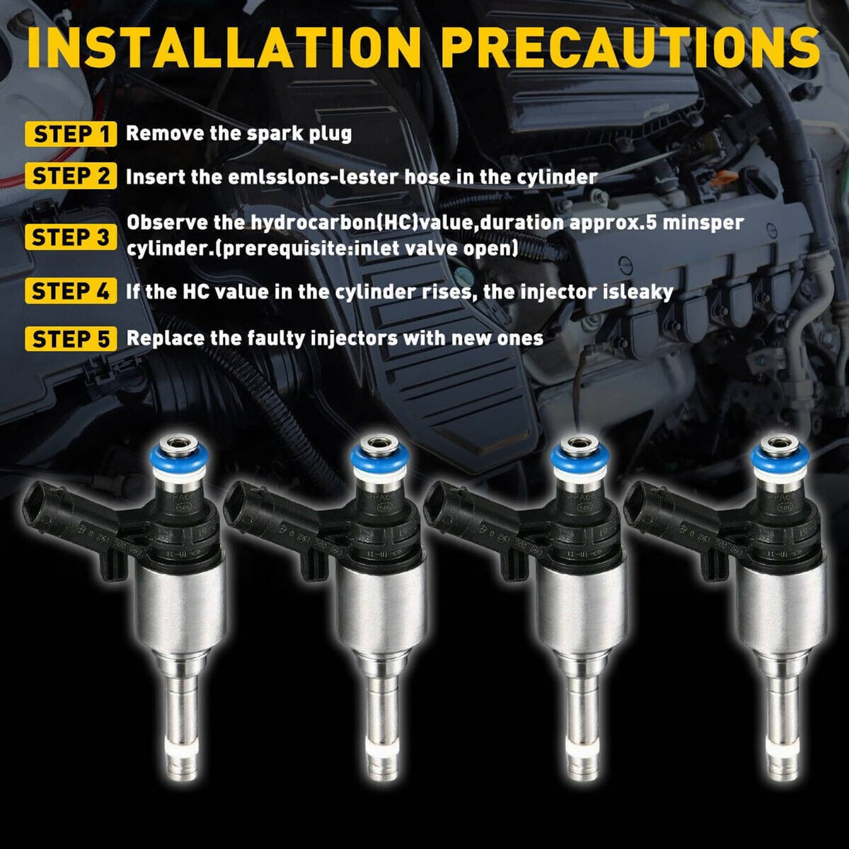 Solidspare 4pcs Fuel Injectors For Audi A4 TT VW Jetta Golf CCTA 2.0T Turbo 06H906036G NEW