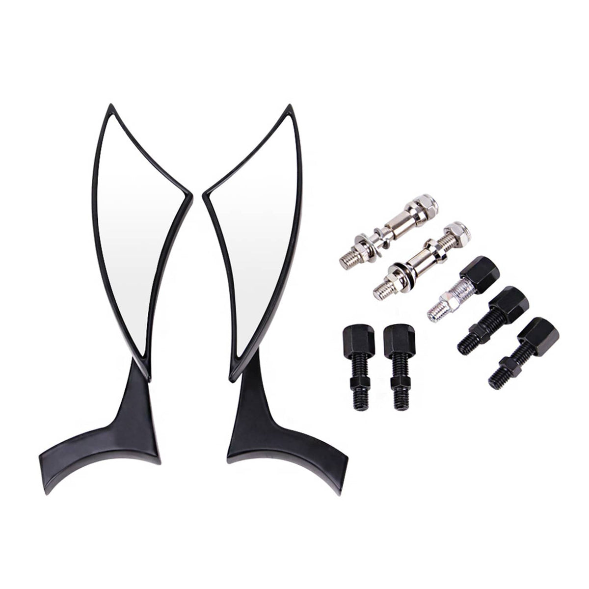 Solidspare 8mm 10mm Motorcycle Blade Rear View Side Mirrors For Harley Honda Yamaha Suzuki