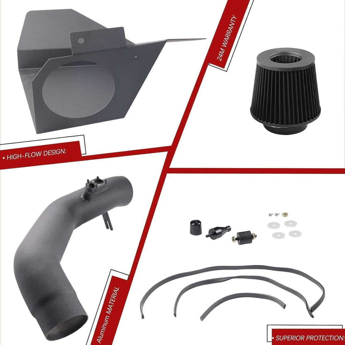 Solidspare Cold Air Intake System For BMW 12-15 335i/14-16 435i M235i /16 M2 N55 3.0L Turbo