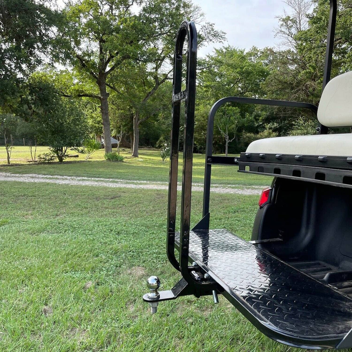 Solidspare Golf Cart Rear Seat Safety Grab Bar Back Footrest Trailer Hitch For EZGO Yamaha