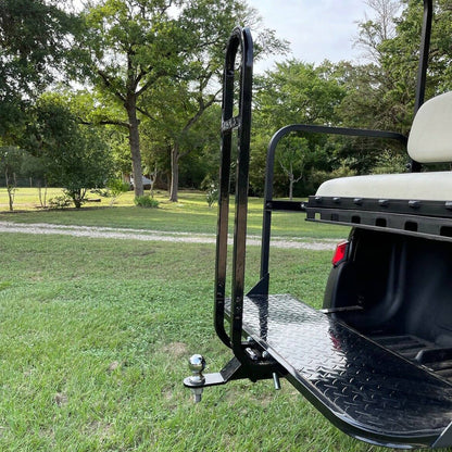Solidspare Golf Cart Rear Seat Safety Grab Bar Back Footrest Trailer Hitch For EZGO Yamaha