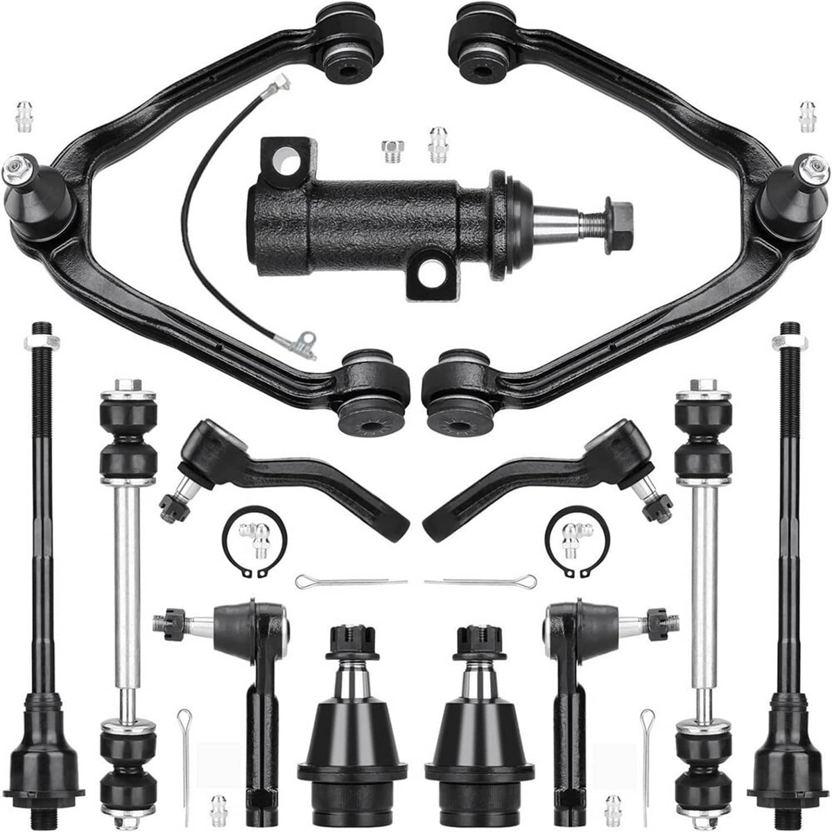 Solidspare 13PCS For 1999-2006 Chevy Silverado 1500 4WD Front Upper Lower Control Arm Kit