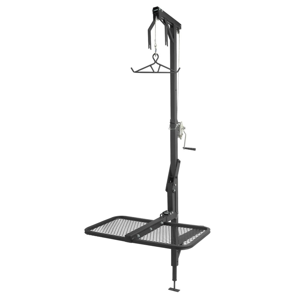 Solid Spare 400lbs 360° Swivel Hitch Mount Deer Hanger Game Hoist w/ Lifting System Platform