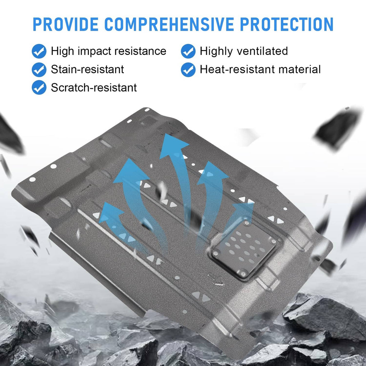 Solidspare For 2015-22 Ford F150 Transmission Full Skid Plate Gearbox Splash Shield Guard