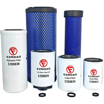 Solid Spare Fit for Case 1845C 1840 4B3.9 Maintenance Filter Kit Radial Seal Air Filter