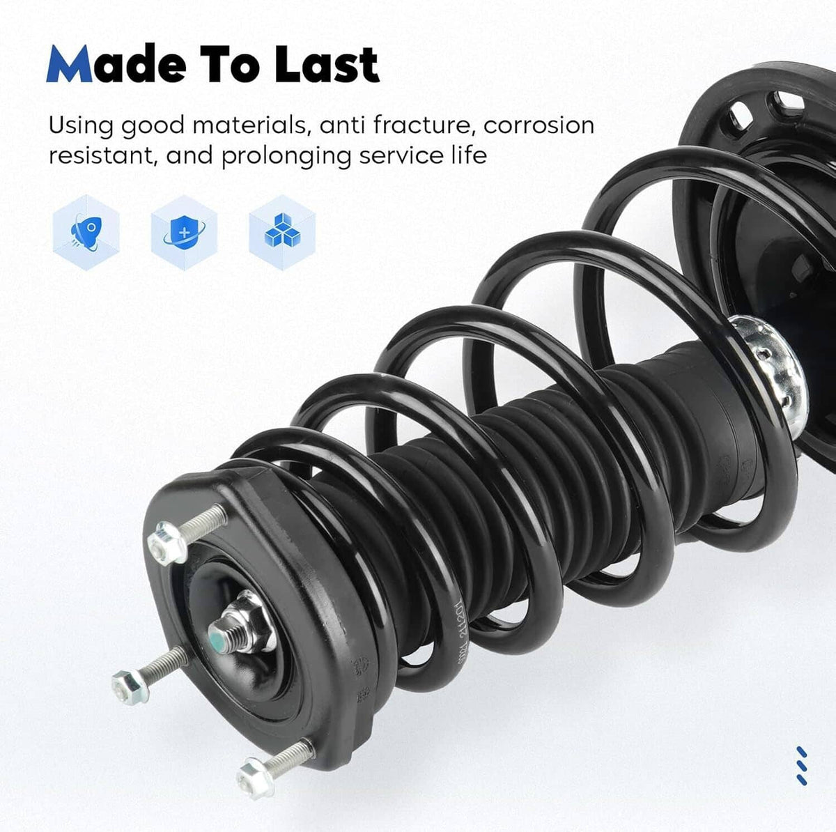 Solidspare 4x Front and Rear Shock Struts Assembly w/Coil Spring for Toyota Camry 2007-2011