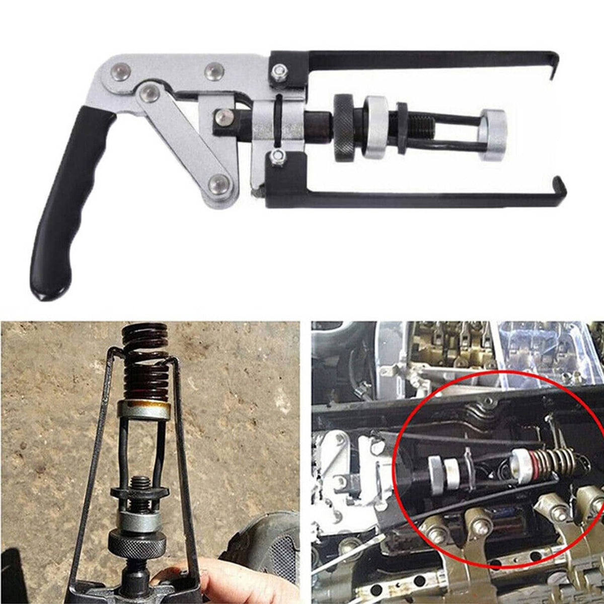 Solidspare Car X-Long Overhead Valve Spring Remover Compressor Stem Engine Seal Keeper Tool