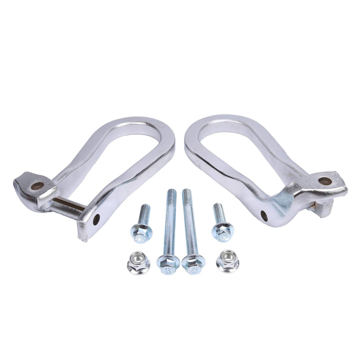 Solidspare Pair Chrome Tow Hooks Kit 84072464 For 2015-2019 Silverado Sierra 2500HD& 3500HD