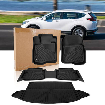 Solidspare Car Floor Mats w/ Cargo Liner For Honda CR-V CRV 2017 2018 2019 2020 2021 2022