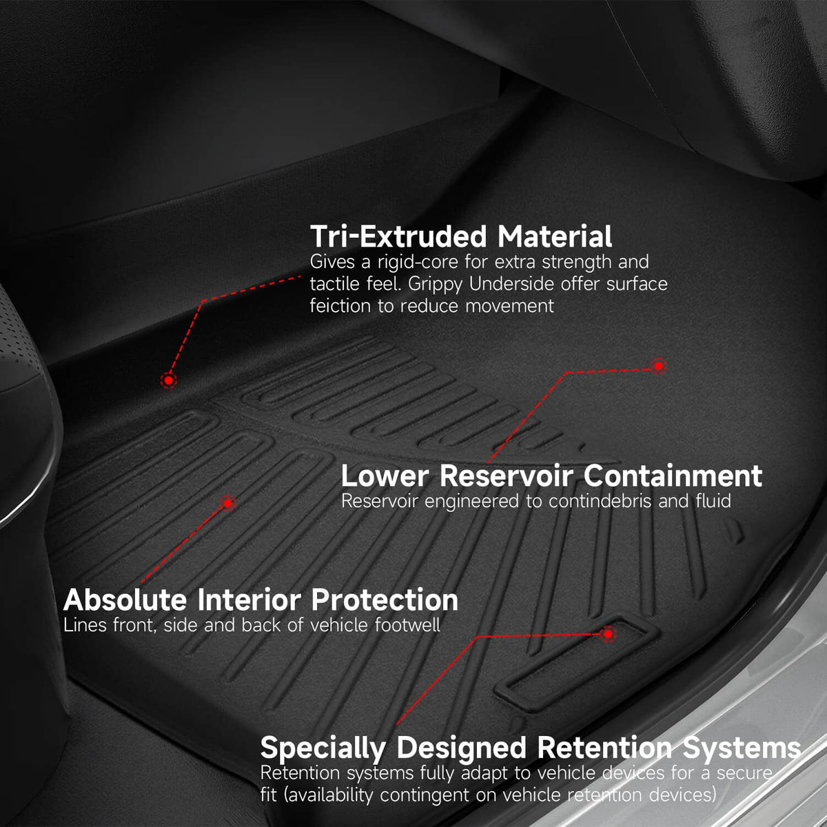 Solidspare Front and Rear Floor Mats & Cargo Liner Carpet for 2018-2025 Chevrolet Traverse