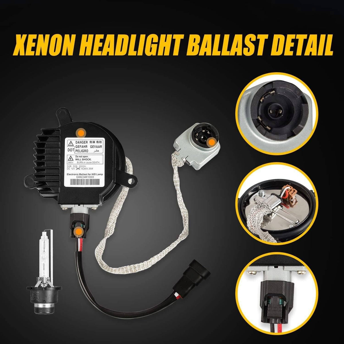 Solidspare HID Xenon Headlight Ballast w/ Igniter Cord Bulb For Nissan Infiniti 28474-89904