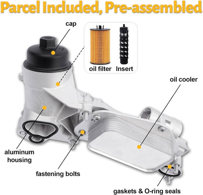 Solidspare Engine Oil Cooler Filter Housing For Chevy Cruze Sonic Aveo 1.6L 1.8L 93186324