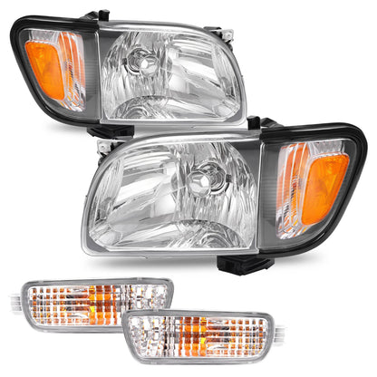 Solid Spare For Toyota Tacoma 2001-2004 Headlights Corner Signal Lights Bumper Lamp w/Bulbs