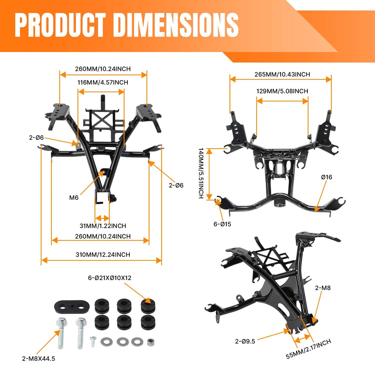 Solidspare Upper Headlight Stay Fairing Bracket Fit For Yamaha YZF-R7 YZFR7 2022-2025 Black