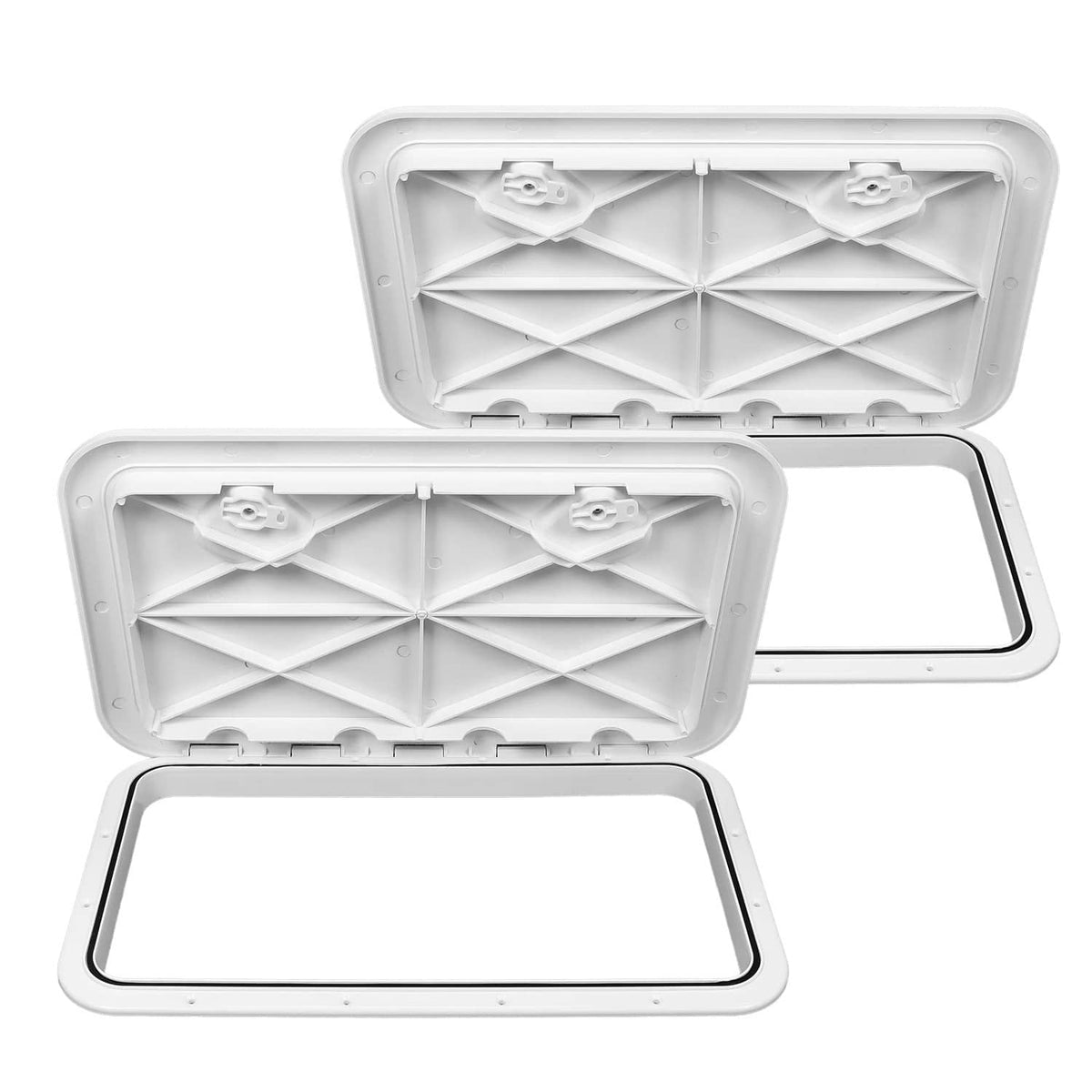 Solidspare 2X MARINE BOAT Deck Access HATCH & LID 24" X 14" RV Storage ( White, ABS )