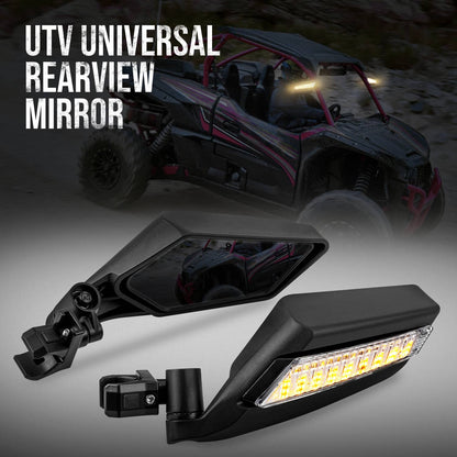 Solidspare LED Turn Signal Light Side View Mirrors UTV For Can-Am Polaris RZR PRO XP Yamaha