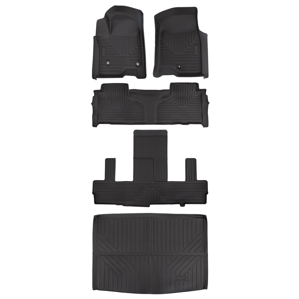 Solidspare Floor Mats w/Cargo Liner For 2021-2025 Chevrolet Suburban 2021-2025 GMC Yukon XL