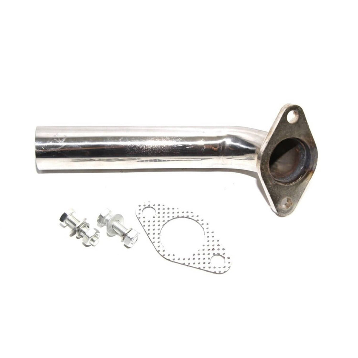 Solidspare Silver 2-Bolt Wastegate SS Dump Tube For 38MM 35MM Pipe Actuator Turbo Dump