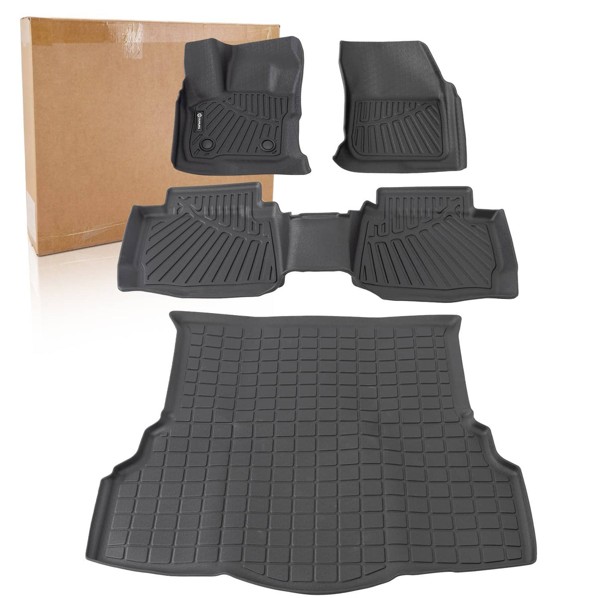 Solidspare Floor Mats & Cargo Liner for Ford Fusion 2017-2020 (1st & 2nd Row & Trunk Mat)